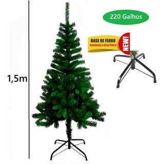 Árvore de Natal grande 150cm 138galho super cheia Luxo Verde Nevada Neve  promoção barata pé plástico