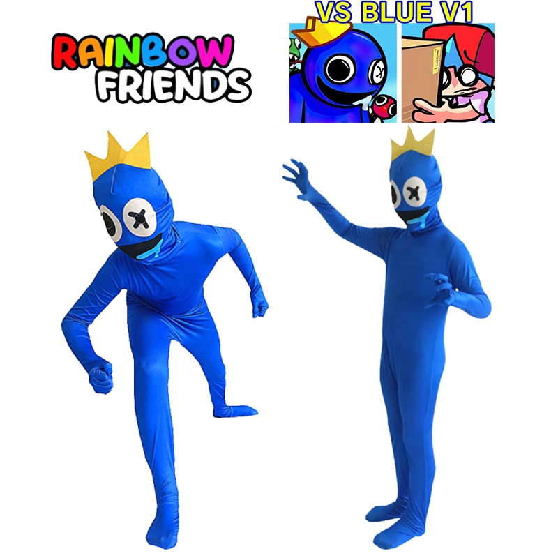 Fantasia Rainbow Friends Babão Blue Roblox com máscara lavável