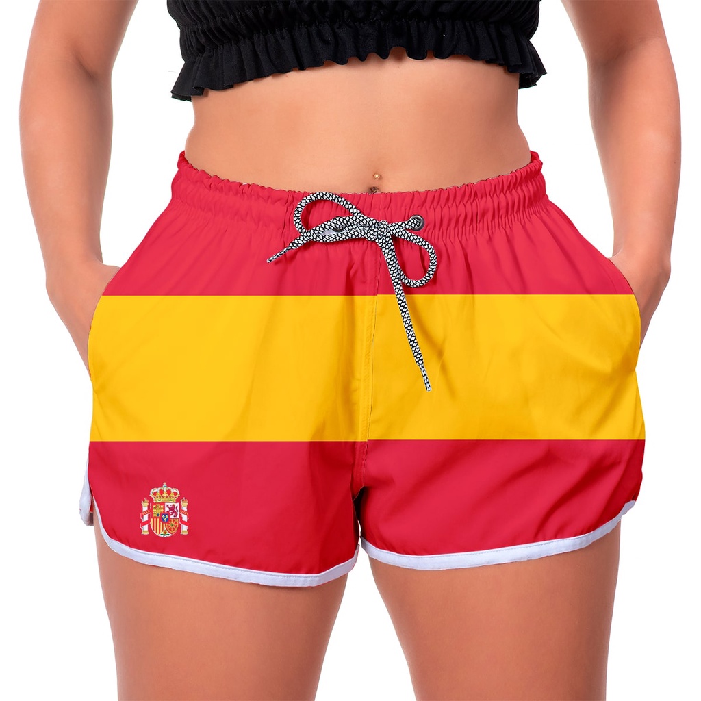 (Copa do Mundo 2022) Shorts Praia Feminino Estampado Edição Limitada Brasil