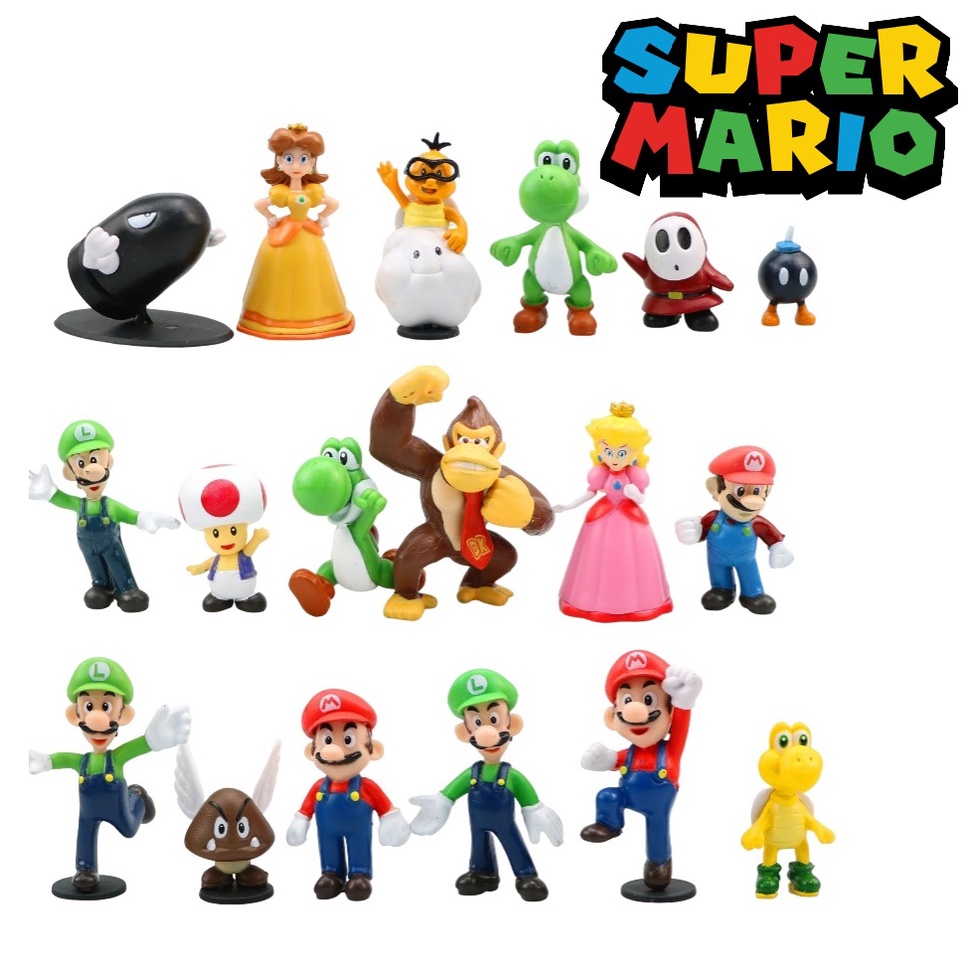 Mário Bross e Turma - Princesa, Luigi, Yoshi, Wário, Toad, Waluigi ...
