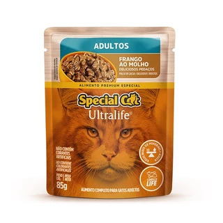 Ração Úmida Special Cat Ultralife Sachê Frango para Gatos Adultos 85g