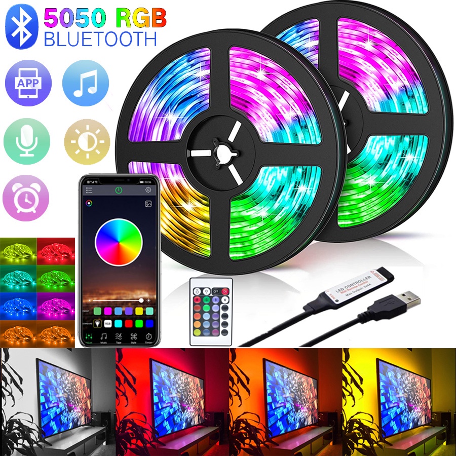 RGB LED Band 3-5m – Farbwechsel Lichtstreifen Mit Fernbedienung, USB-Betrieb