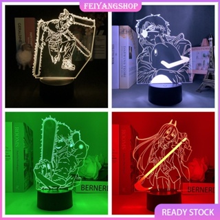 Anime motosserra homem acrílico led night light denji pochita