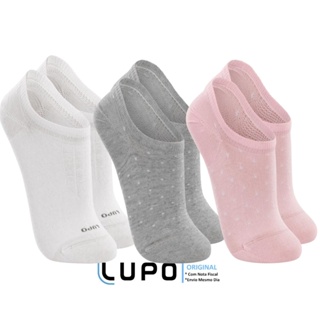 Kit 3 Pares De Meias Esportivas Lupo Soquete Sapatilha Femininas Em Algodao Original