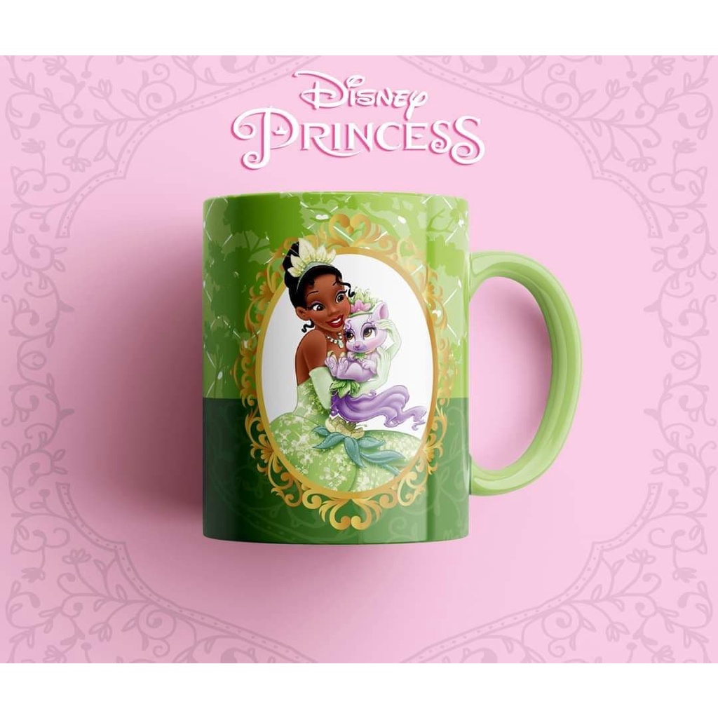 Caneca da Coleção Princesa Tiana para personalizar o nome em