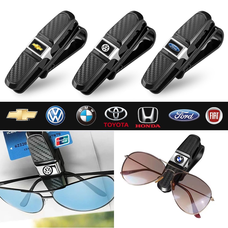 1Pcs Universal Auto Glasses Holder Portátil Porta-Óculos Prendedor De Cartão De Ingresso Carro Clipe De Sol ABS Estojo Acessórios Para Carros Mout Automóveis