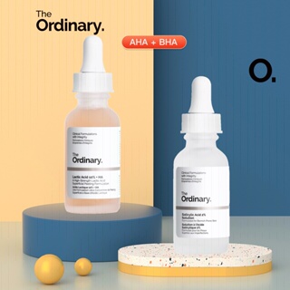 The Ordinary AHA+BHA Deep Scrub Set: Solução de Ácido Salicílico 2% e Láctico 10% + HA Esfoliação Remove Cells Dead Skin and Acne Máscara Facial Serum 2 × 30ml