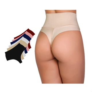 Kit 5 Calcinha Fio Duplo Cinta Modeladora Cintura Alta Cós Alto Duplo Lingerie Feminina