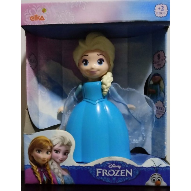 Boneca Frozen Elsa 24cm Com Falas Original Musica Do Filme - R$ 130,88