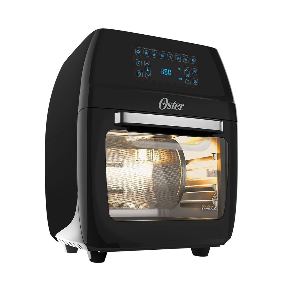 Fritadeira Elétrica Sem Óleo/Air Fryer Oster 2 Em 1 Black Inox 4