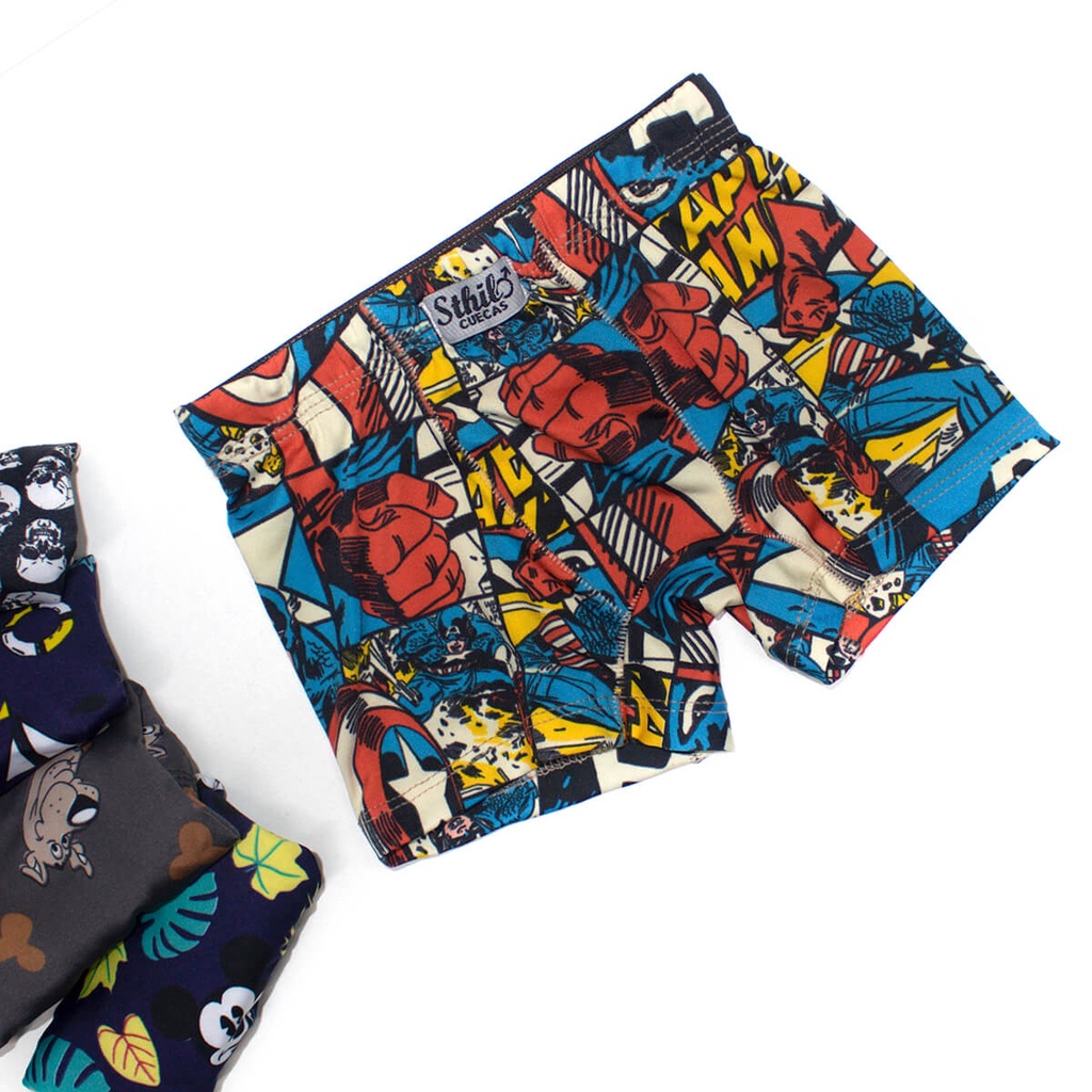 kit 10 cuecas box infantil menino de microfibra short moda intima ...