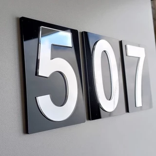 Número residencial duplo em acrílico Espelhado Prata 10 cm MENOR PREÇO DO MERCADO