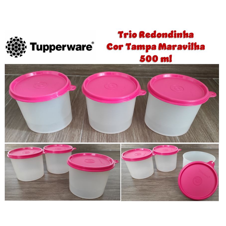 Pote Tupperware 3 pote redondo 500 ml | Shopee Brasil