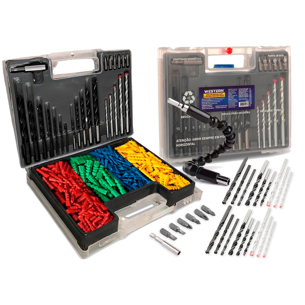 Imagem do produto Jogo De Brocas Bits E Buchas Com 300 Peças + Haste Flexível