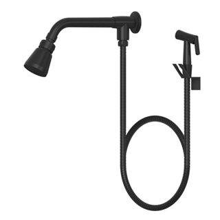 Chuveiro Articulado Preto Com Ducha + Desviador 100% De Metal 1995