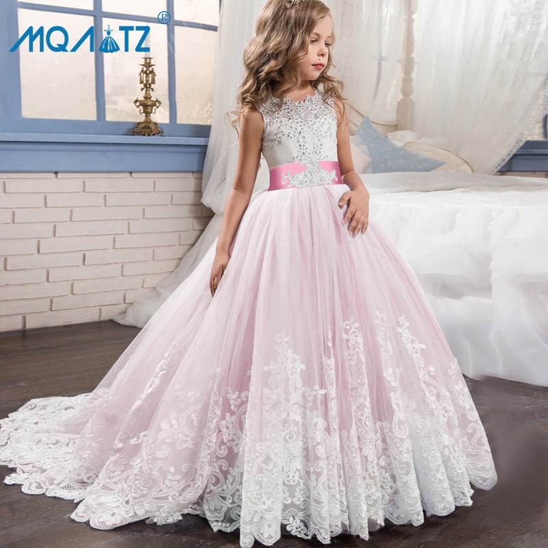 MQATZ Vestido De Noiva Longo Dama De Honra Princesa Noite Crianças