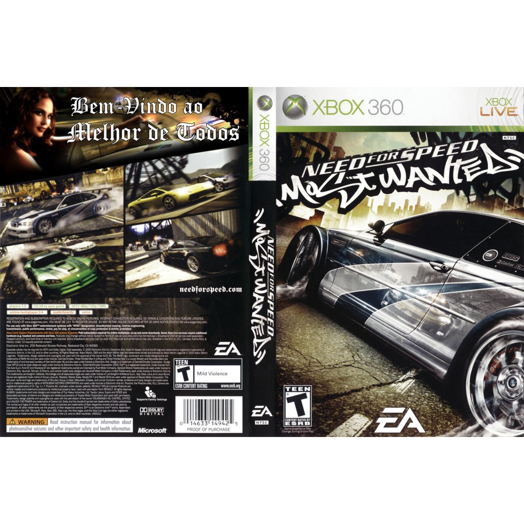 Jogos Need for Speed Xbox 360 Desbloqueado com capinha