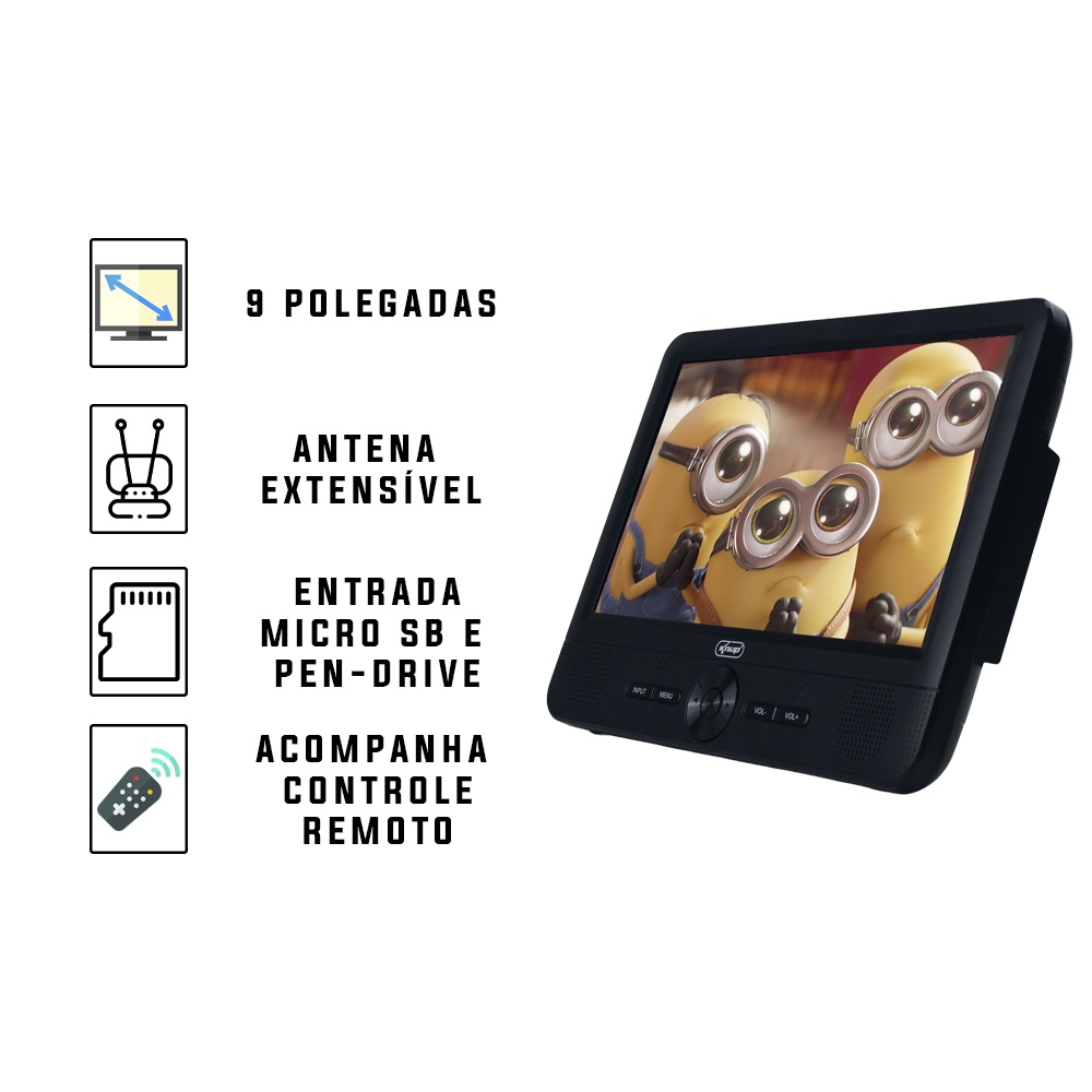 Tv Portatil Digital 9 Polegadas Led Hd Usb Hdmi Sd Monitor | Shopee Brasil