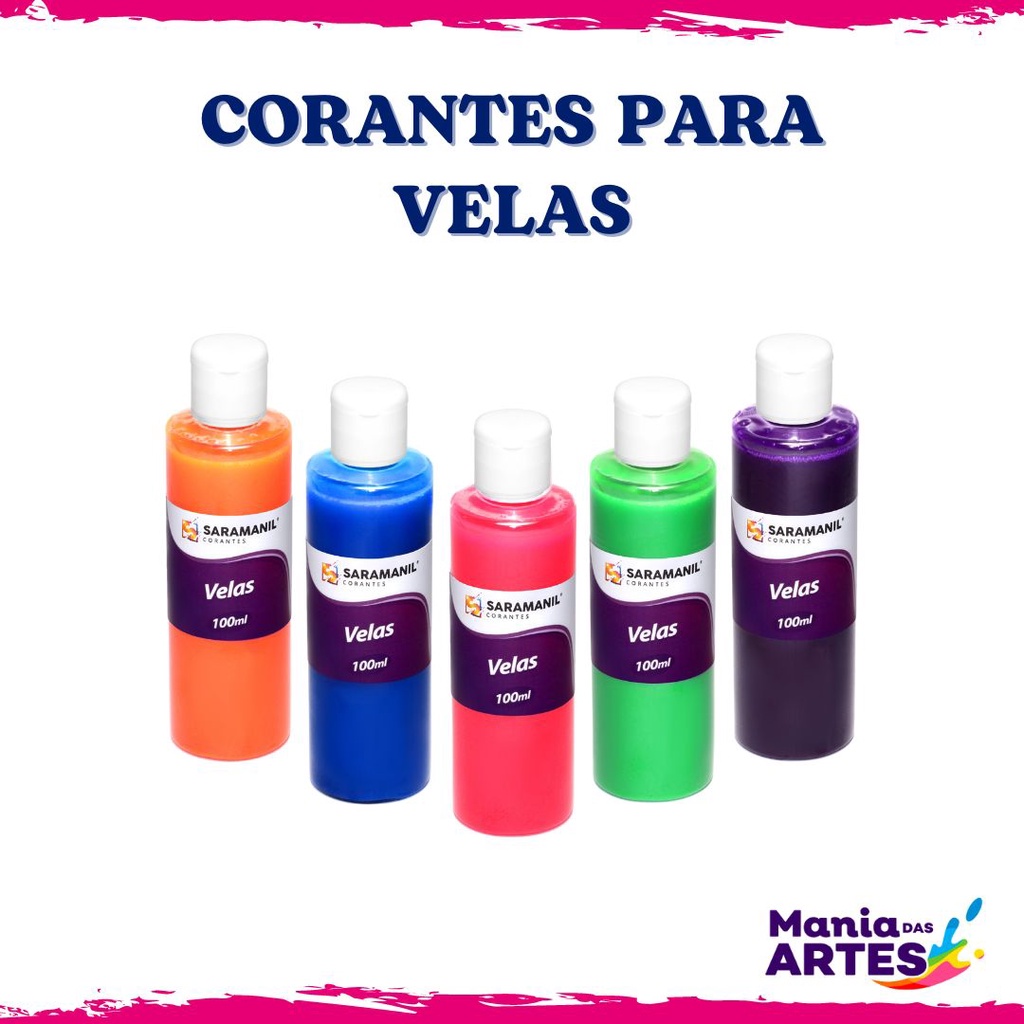 Corante Líquido para Velas 100ml Saramanil Corantes Diversas Cores