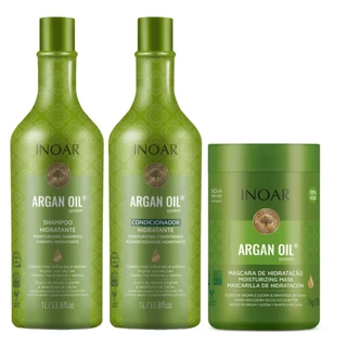 Kit Inoar Argan Oil Shampoo e Condicionador +MÁSCARA ARGAN OLI 1KG