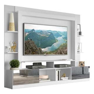 Estante com Espelho para TV até 65" Multimóveis Oslo FG3390 Branca