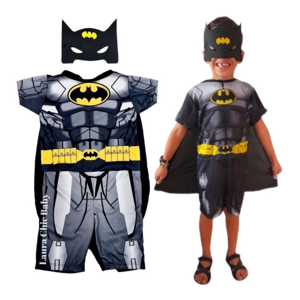 Fantasia Infantil Batman Super Herói Menino Carnaval | Shopee Brasil