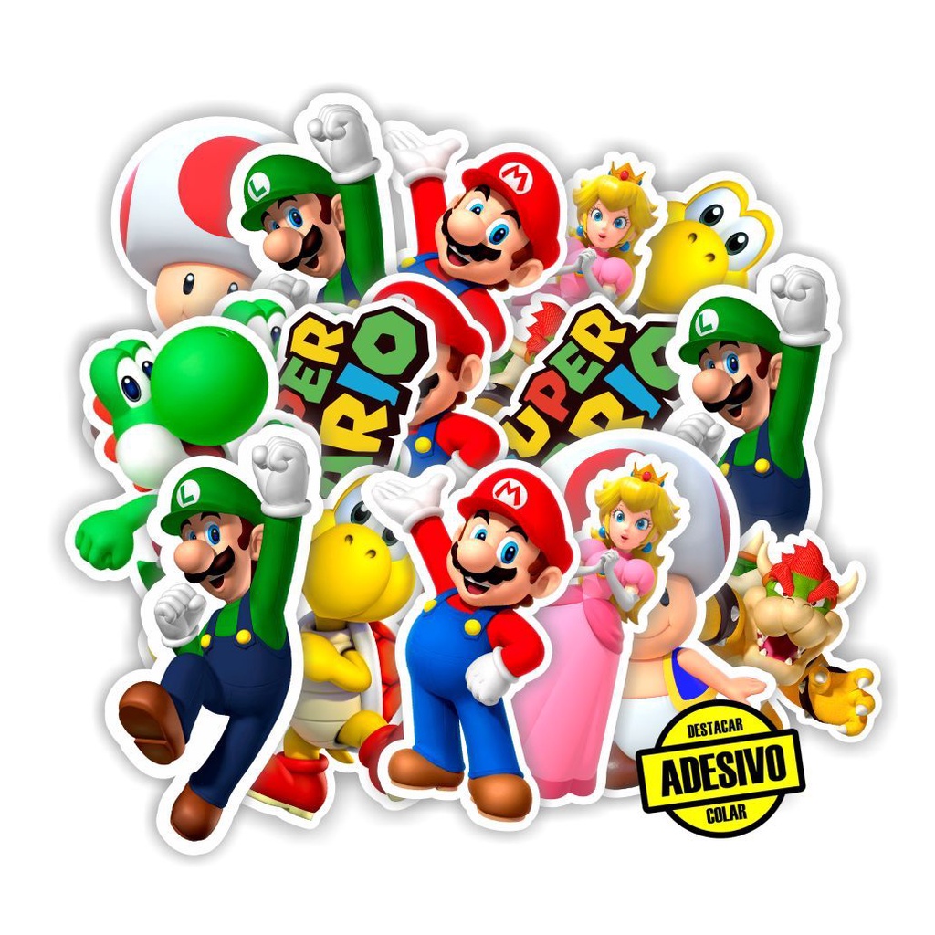 30 adesivos tag auto colante Mario Bros | Shopee Brasil