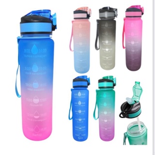Garrafa Squeeze De Água com Marcador Tempo Motivador em Português - 1000ml