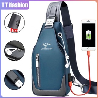 [Estoque Pronto Bolsa Para Carregamento USB Homens Mensageiros Ombros Da Moda Coreana Oxford Diagonal