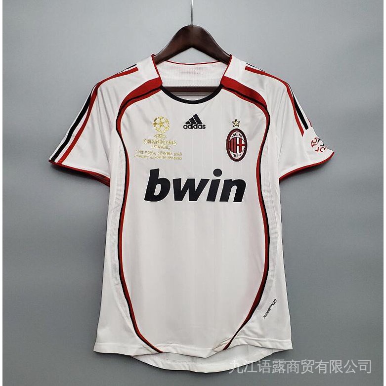 2006-2007 AC Milan Jersey Tailândia Versão Qualidade Retro Futebol Equipe Camisa B89I