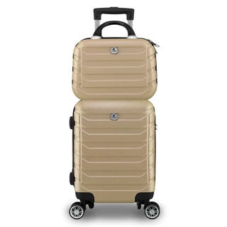Kit Mala de Bordo com Frasqueira de Viagem 8kg ANAC Rodinhas 360 ABS Rígido