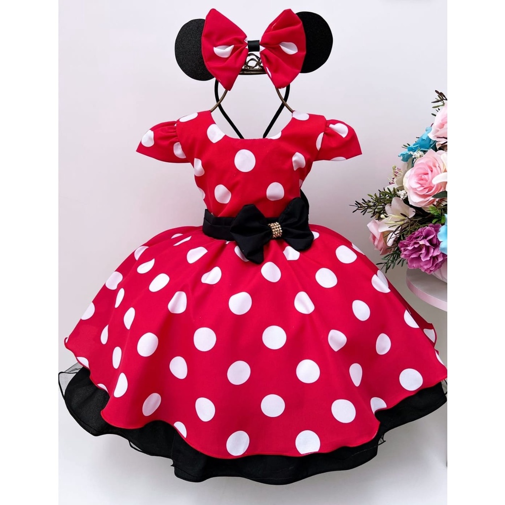 Vestido infantil 2024 da minnie