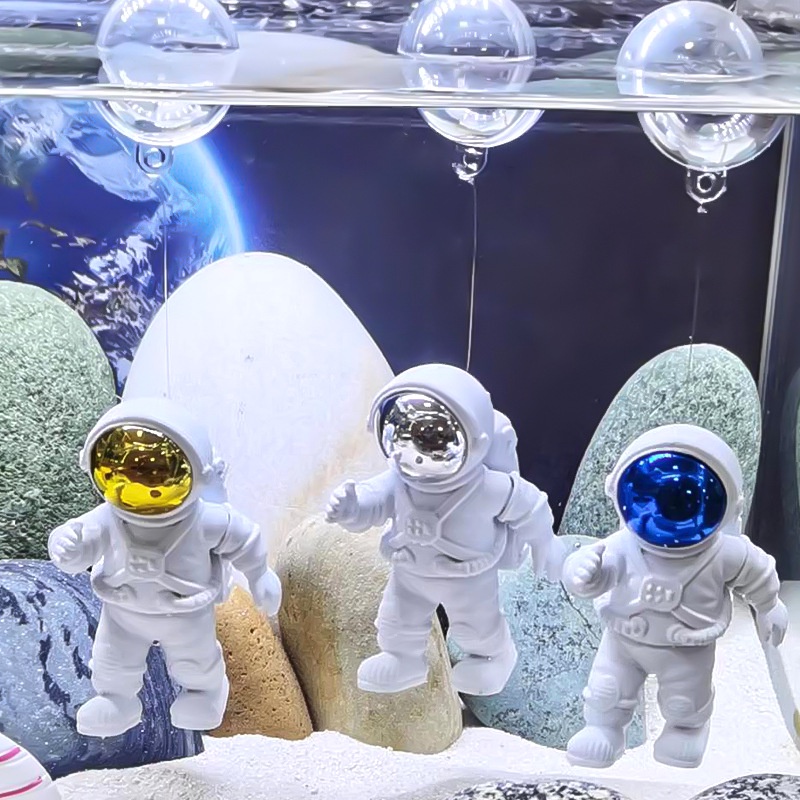 Acessórios Para Decoração De Aquário Simulação Ação De Astronauta Figura Ornamentos Paisagismo Flutuador De Tanque De Peixes Subaquático