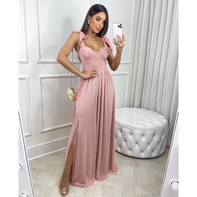 Vestido madrinha hot sale casamento rosa seco