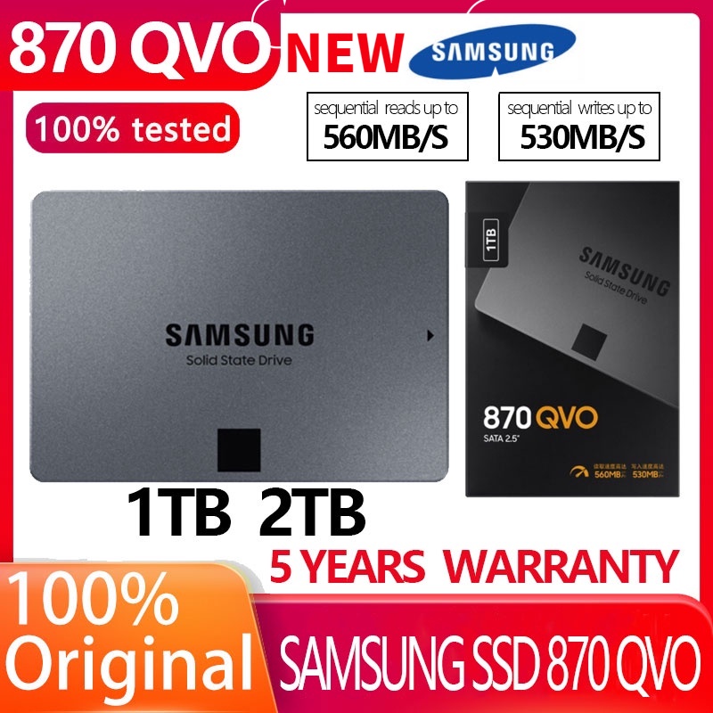 HD SSD Samsung QVO 870 2TB/1TB/500GB SATA III 2.5 " QLC NAND Unidade