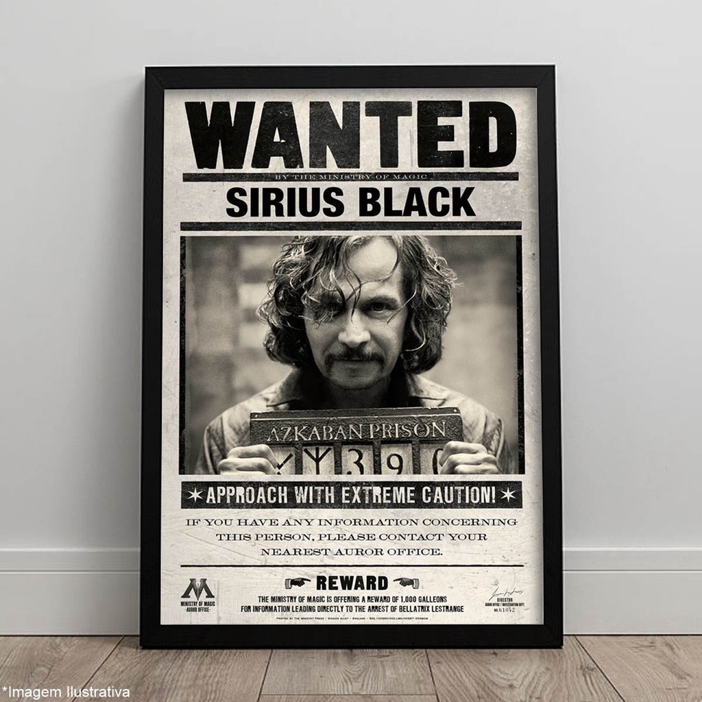 Quadro Sirius Black Procurado Harry Potter Prisioneiro De Azkaban ...
