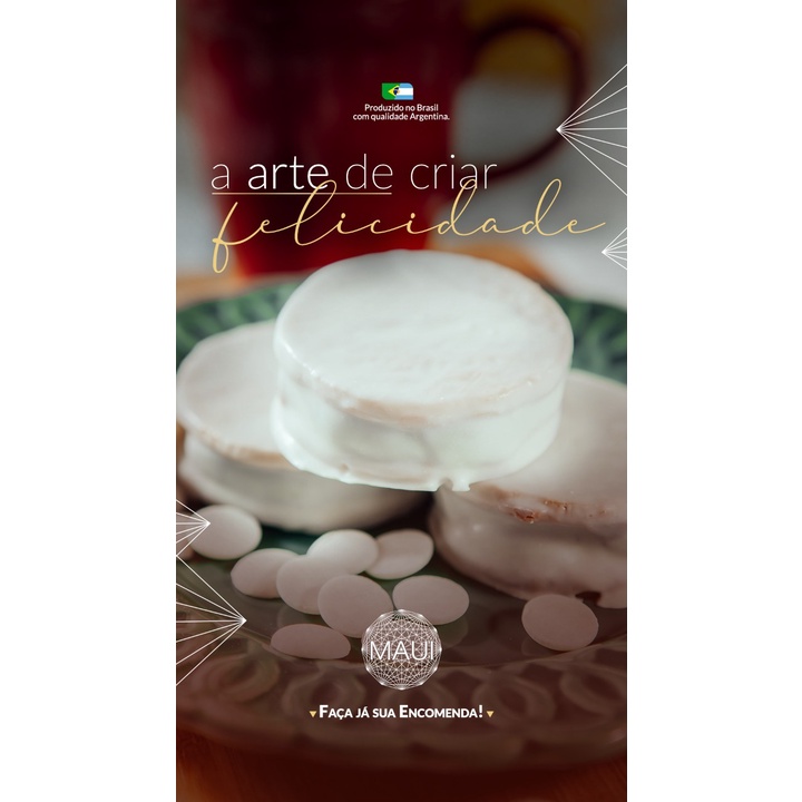 12 Alfajores Argentinos Chocolate Bariloche Branco. Recheado com o melhor Doce de Leite