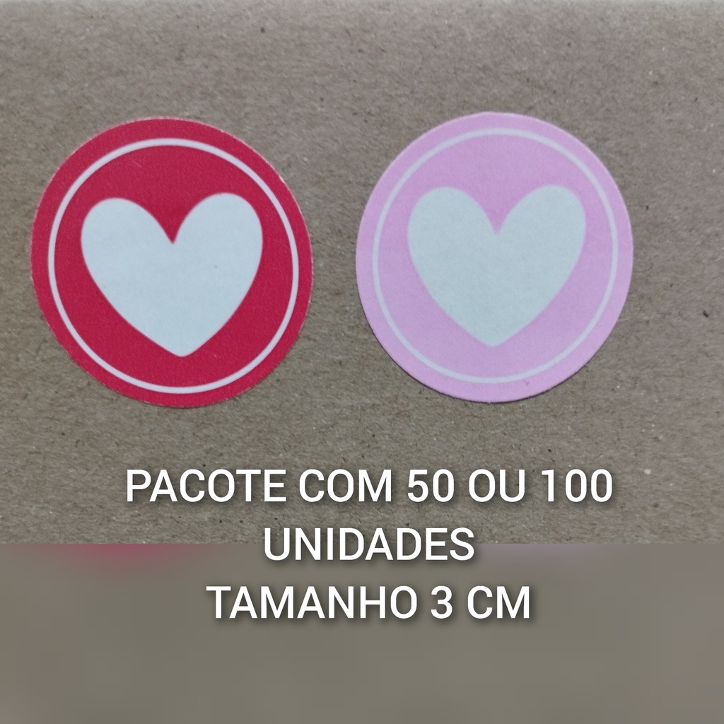 Etiqueta Adesiva Lacre Coração pacote com 50 ou 100 etiquetas adesivas ...