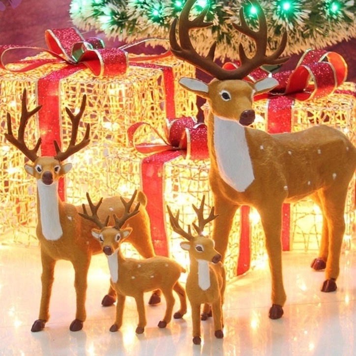 Rena De Trenó Grande Para Apartamento Marrom Chifres Pro decoração e enfeite natal envio rápido CERVO NATALINO VEADO Christmas Reindeer Christmas Decorations PELUCIA