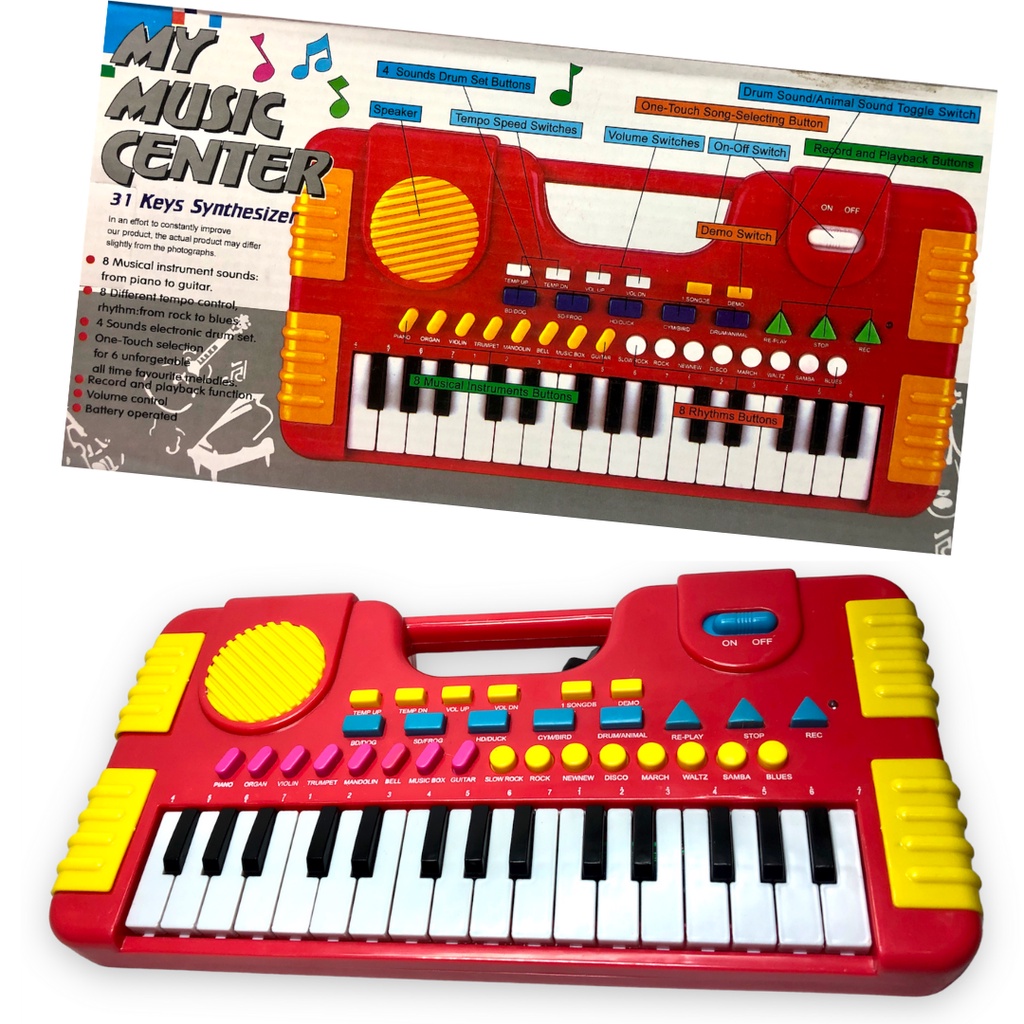 Teclado Piano Musical Center Infantil Vermelho 31 Teclas