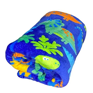 Manta Cobertor Dinossauro Solteiro Extra Macia Antialérgica - Bege
