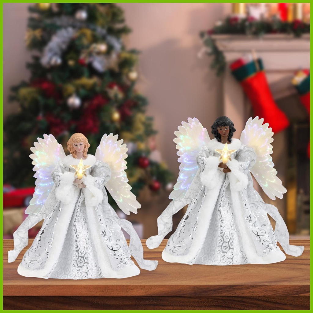Topo De Árvore De Anjo Decoração De Natal Pingente Acrílico Com Estátua Elegante Leve iadbr