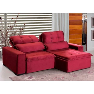 Sofá Palladium 2,90m Suede Vinho