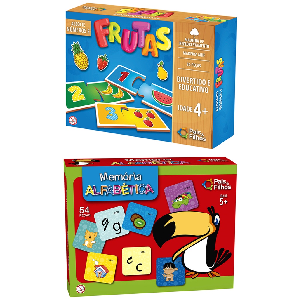 Jogos Educativos Madeira Abc ( Alfabeto ) + Memoria Frutas