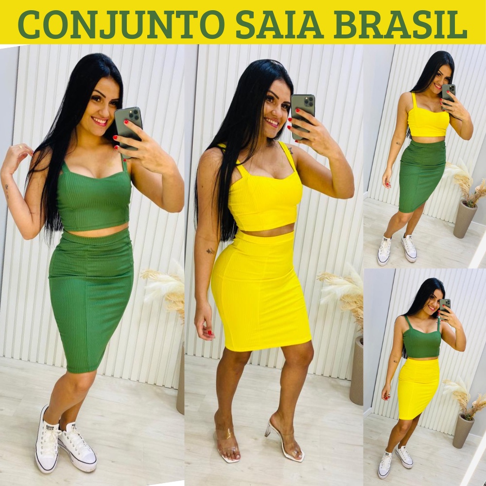 Saia Torcida Brasil Adulto Jogos Copa do Mundo Seleção Verde e Amarela  Desfile 7 de Setembro Festa das Nações - Fest Island - Saia Feminina -  Magazine Luiza