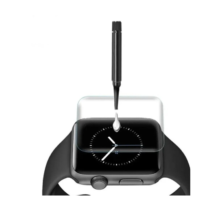 Película Vidro Uv Com Cola Luz Para Apple Watch Series 40 41 42 44 45mm