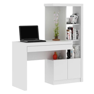 Escrivaninha Estante com 2 Portas e Gaveta Multimóveis CR25040 Branca