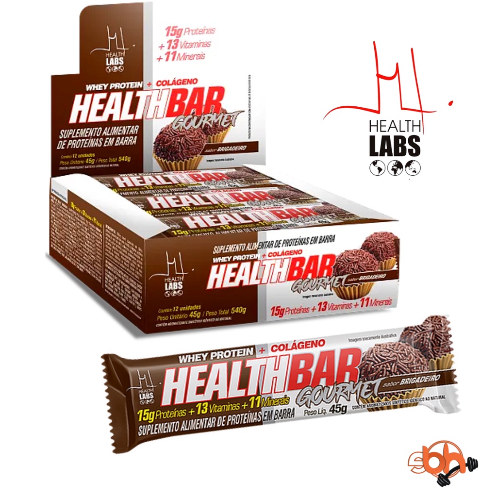 Barra De Proteina Colágeno Caixa Health Bar Gourmet 45g Health Labs Shopee Brasil 8047