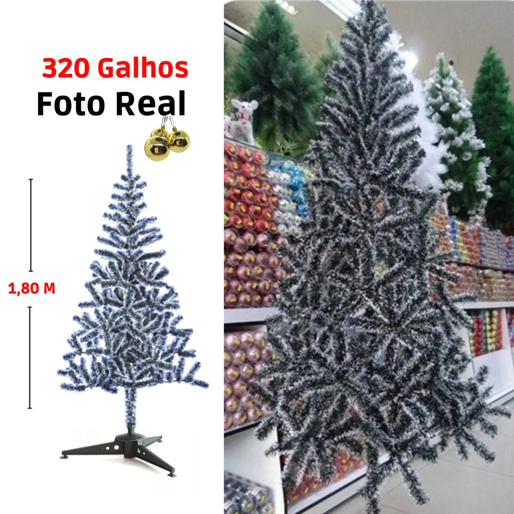Árvore De Natal Nevada Grande 320 Galhos Pinheiro 1,80 Metros Natal  Decoração
