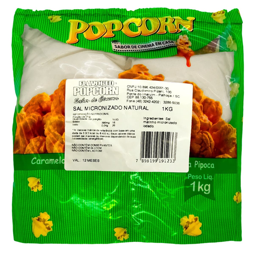 FLAVAPOP - Natural 1kg - Sal Micronizado Popcorn